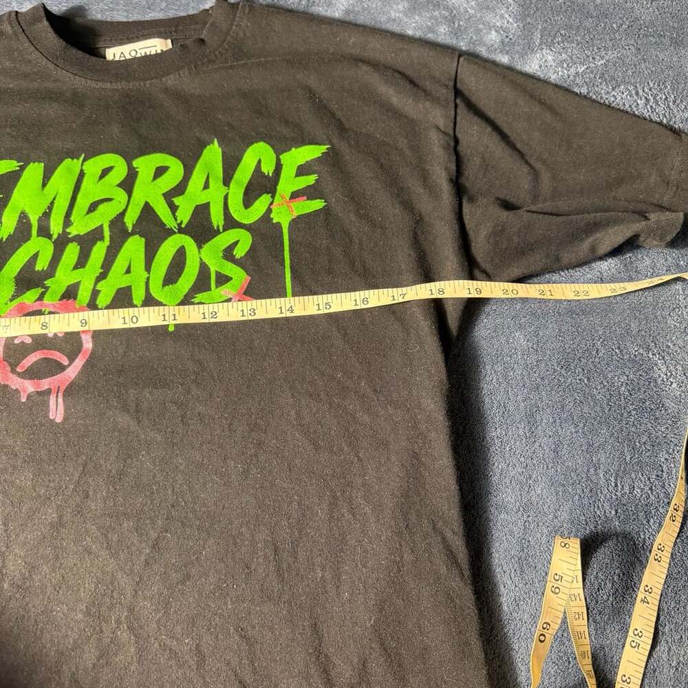 Jaqwin Embrace Chaos T-Shirt Size 14/16 Black - Picture 3 of 6